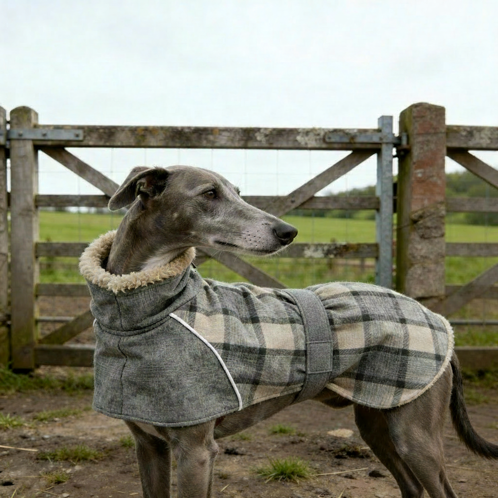 Dog coat with matching belt