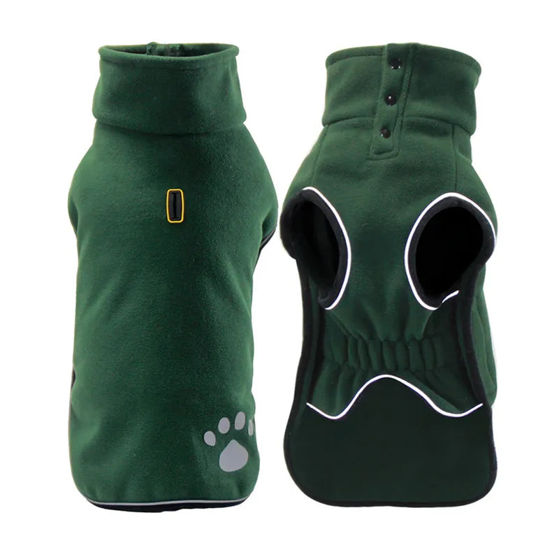 Reflective Fleece Dog Jacket – Windproof & Warm