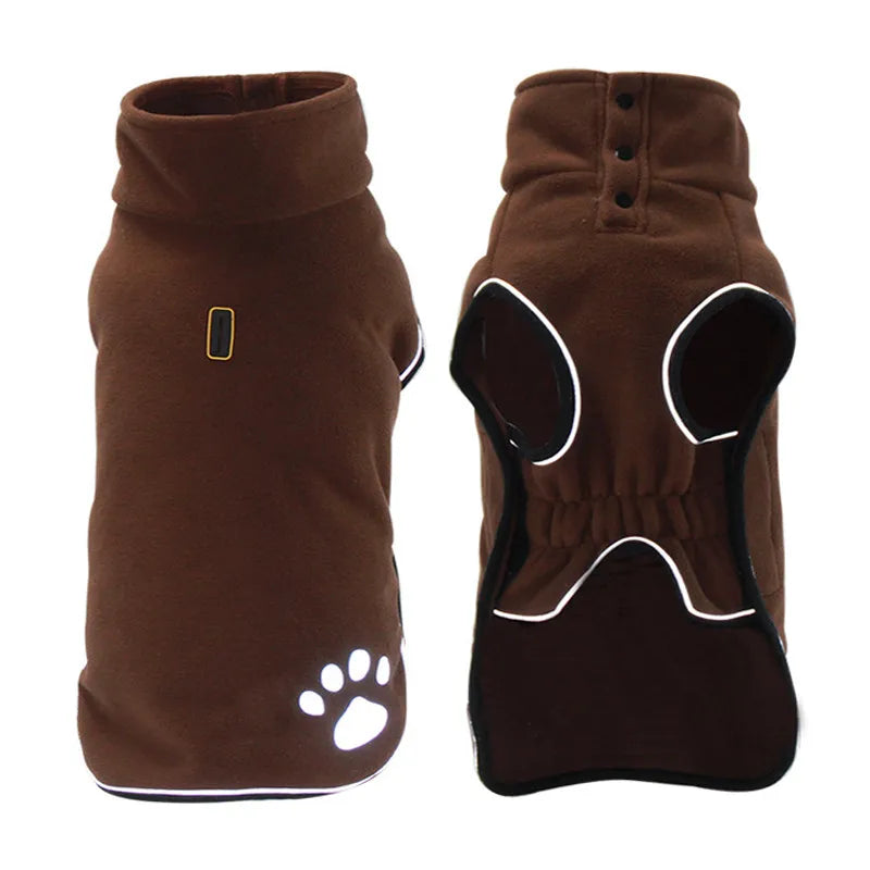 Reflective Fleece Dog Jacket – Windproof & Warm
