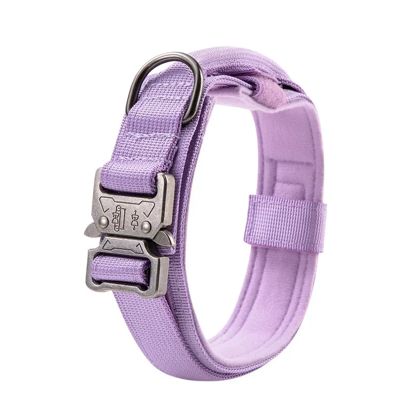 Lilac Tactical training collar for large dogs - Durable 1000D nylon construction with padded comfort lining