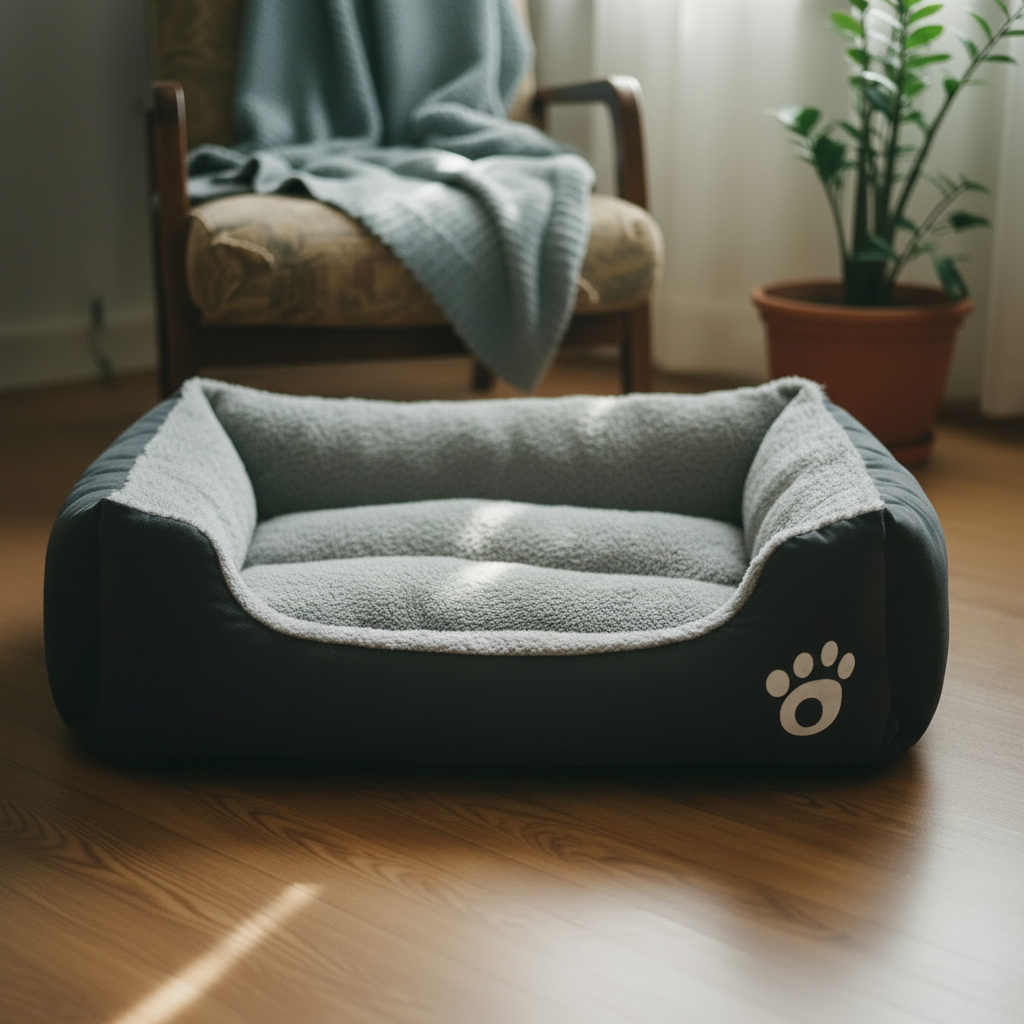 Empty dog bed product showcase