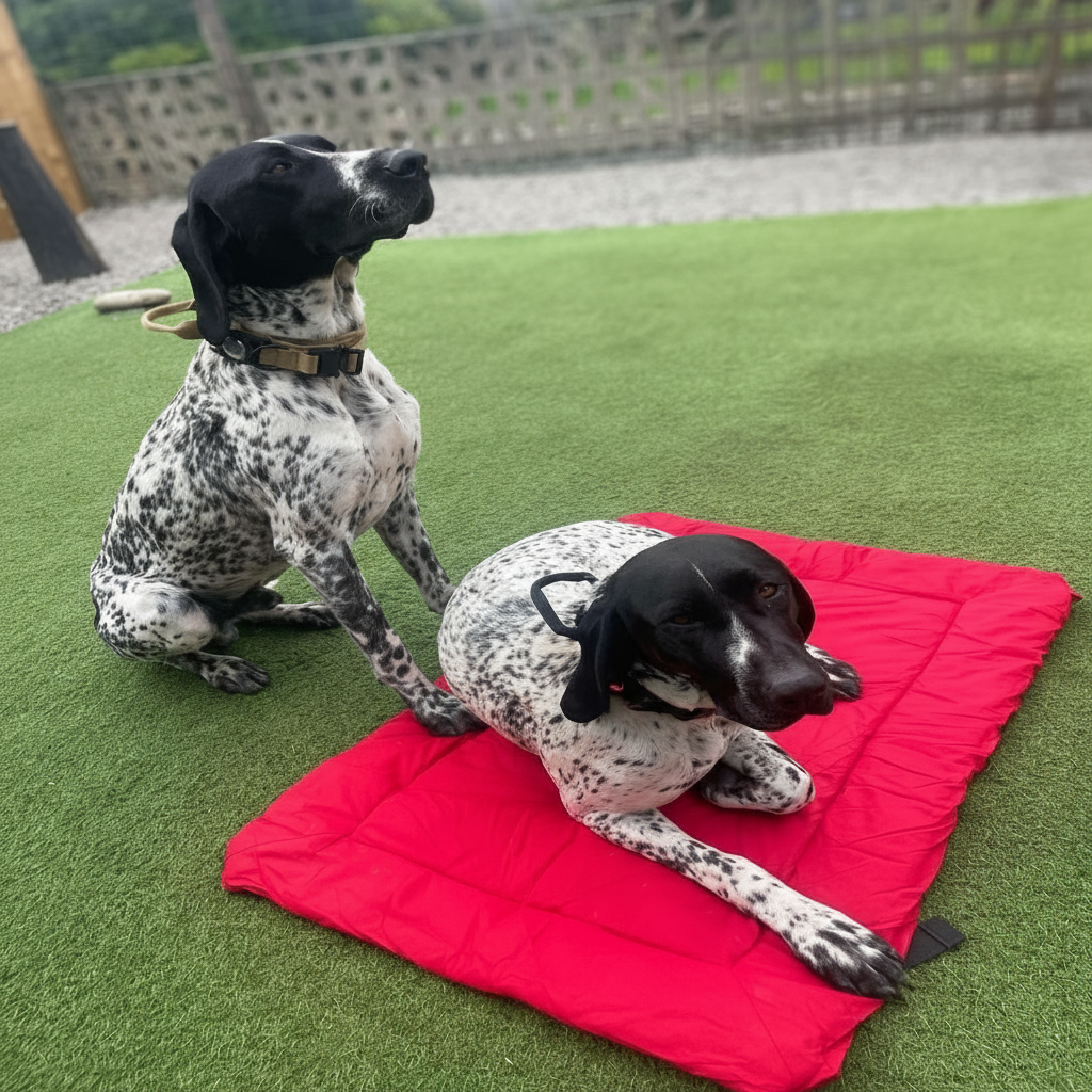 Enhanced Waterproof Pet Bed Cushion - Two Dogs