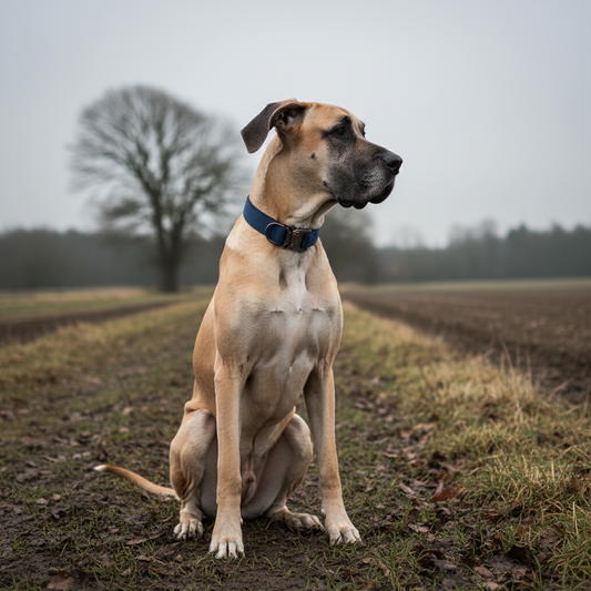 Heavy-duty dog collar features - Control handle, quick-release buckle, D-ring, padded cotton lining for large dogs