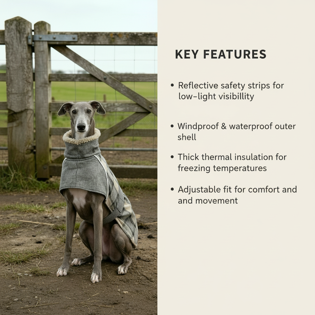Key features with sitting greyhound